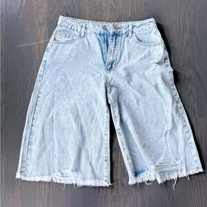 Light Wash Denim Bermuda Shorts(NEW) No Stretch